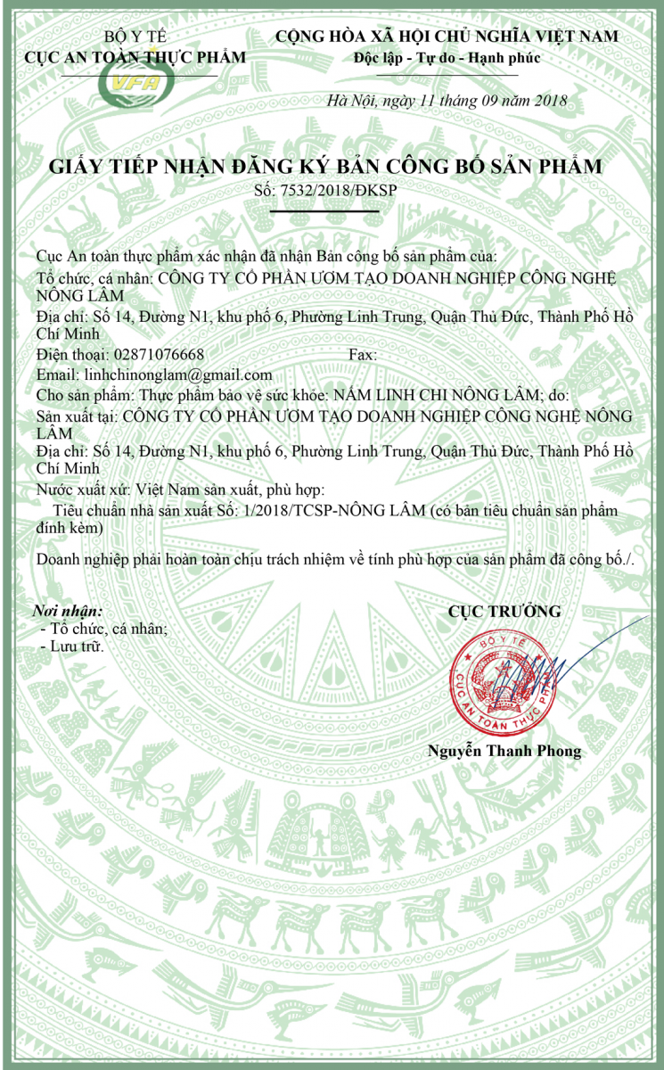 Linh Chi Nông Lâm xắt lát 200g