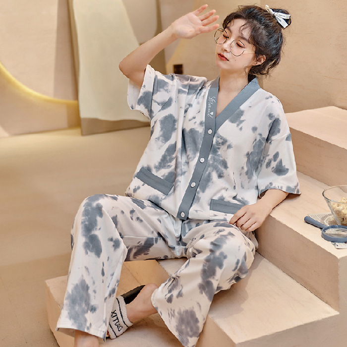 Bộ Ngủ Mặc Nhà Yukata Quần Dài Cotton