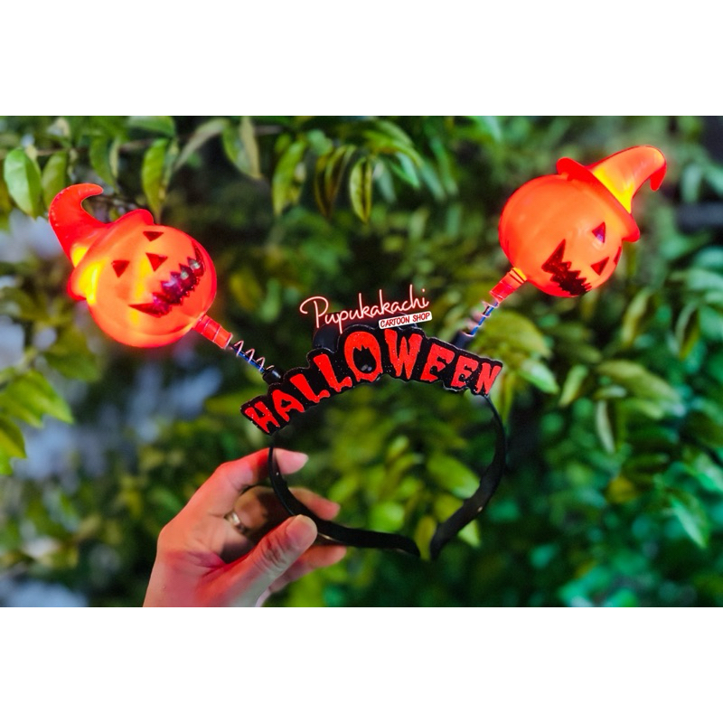 Cài Tóc Bí Ngô Halloween Có Đèn Led Thay Đổi Màu