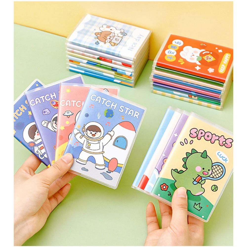 MMLUCK Rubber Sleeve Book Cartoon Mini Notebook A7 Lovely Diary Mini Planner Notebook DIY Journal Forest Mini Share Book Stationery Gift