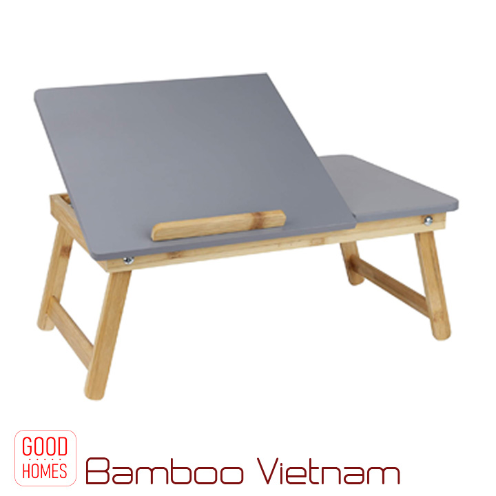 Bàn laptop để giường gấp gọn gỗ tre