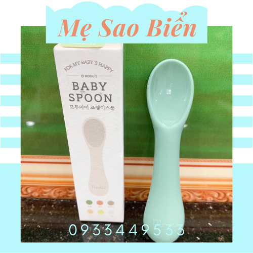 Thìa muỗng ăn dặm silicon cho bé Bluemama Modui Hàn Quốc