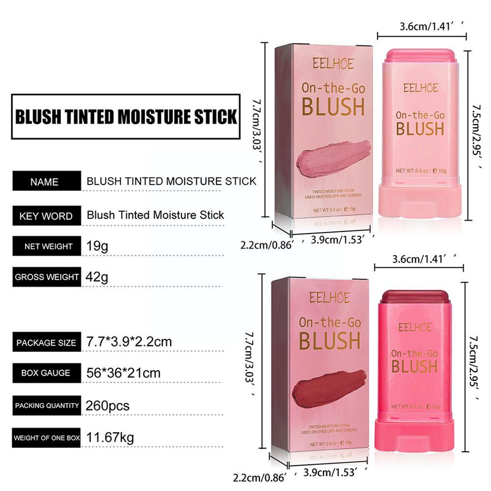 Multi-Use Blush Stick Solid Moisturizer Stick Shadow Pink Makeup Red Cheek Peach Orange Lips Creamy Blusher Waterproof F3L8