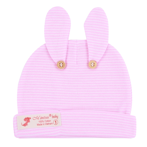 Nón Sơ Sinh Tai Thỏ Mintuu Cho Bé 100% Cotton Co Dãn