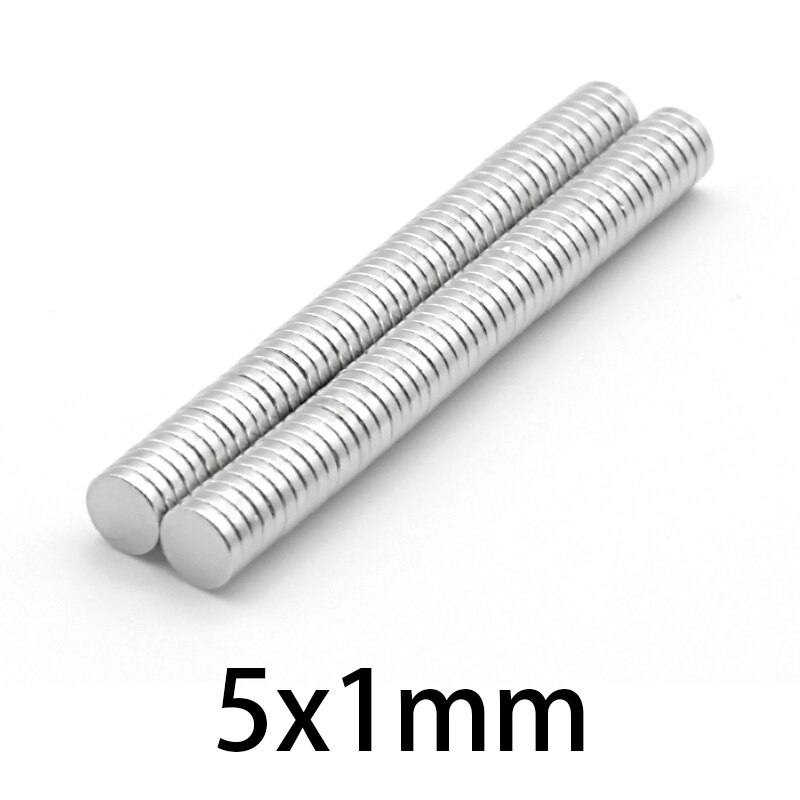 Nam châm đất hiếm kích thước 5x1mm bộ 100 viên