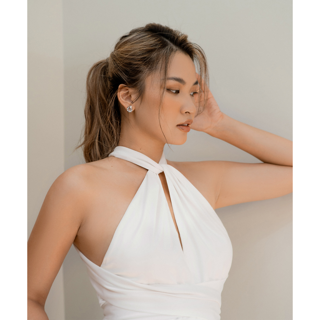 Des Fleurs - Váy lụa dài hở lưng Sicily Open Back Mermaid Dress