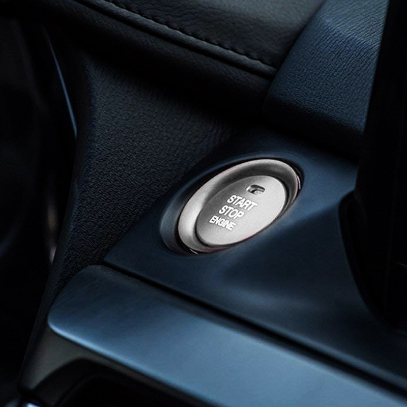 2Pc Set Silver Aluminum Keyless Engine Push Start Button & Surrounding Decoration Ring for Mazda 3 6 CX-3 CX-5 CX-9 MX-5 W