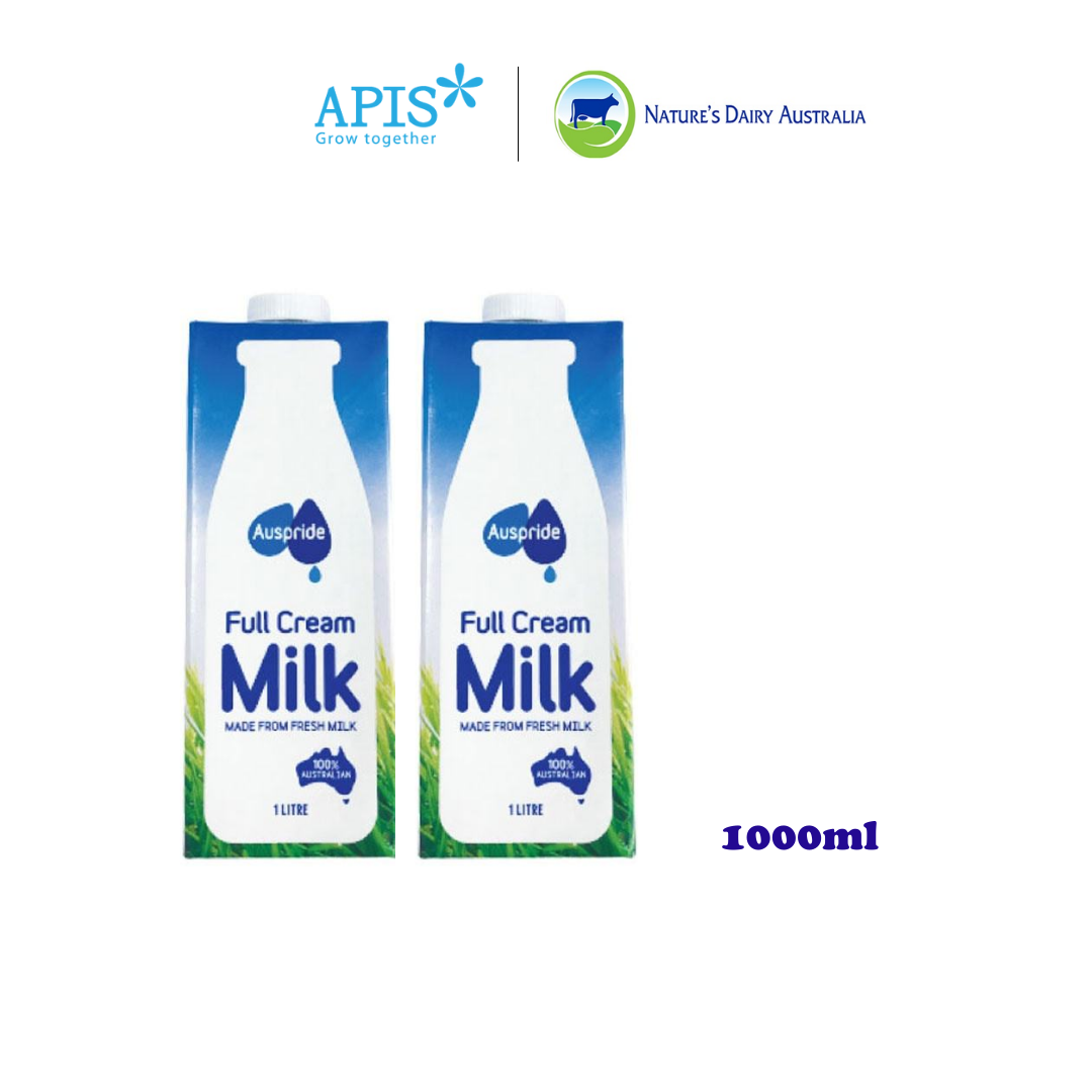 Combo 2 Hộp Sữa Tươi Tiệt Trùng Úc Full Cream Không Đường - Dung Tích 1L