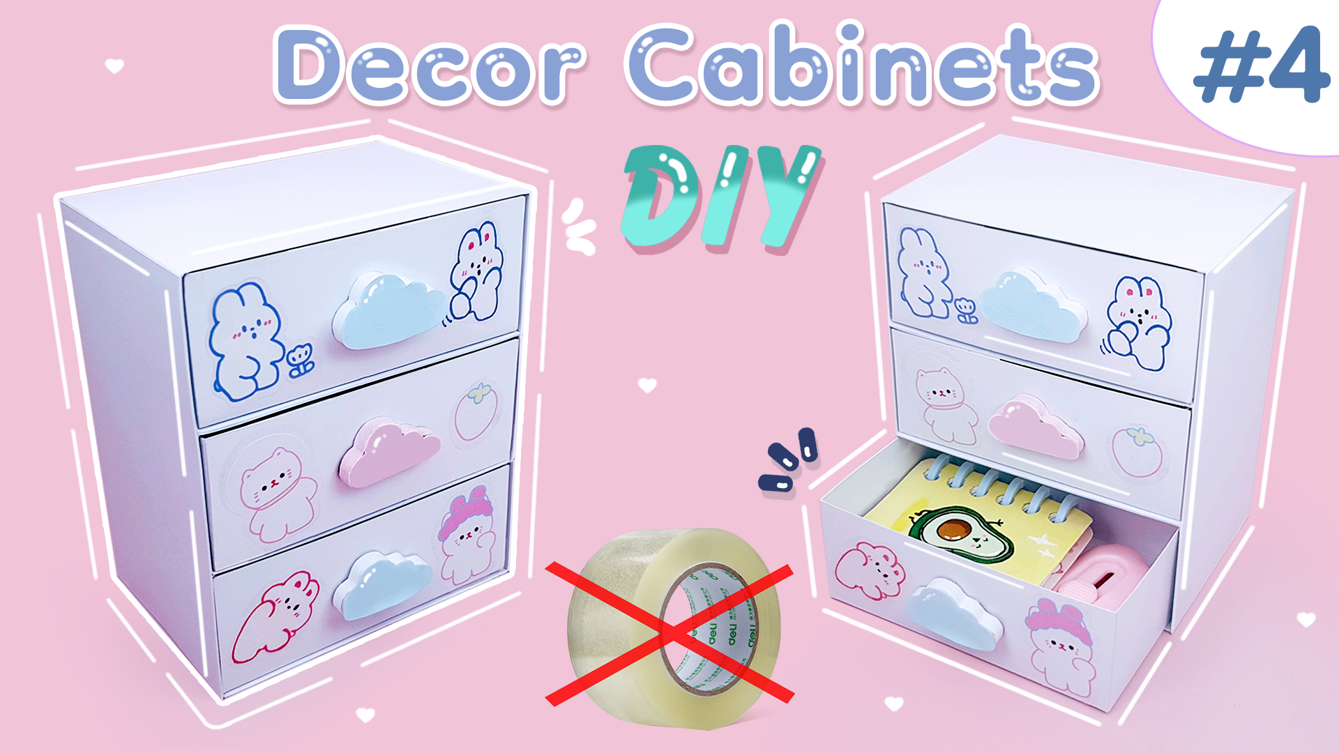 QSN] Tủ decor 3 Ngăn Mini bằng giấy Bìa cứng, Tủ đựng sticker hình ...