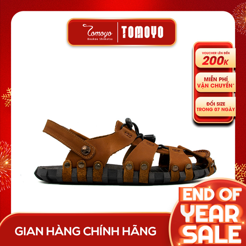 SIÊU SALE 6.6 | Giảm 30% đơn 199k - Sandal Rọ Nam Da Bò Thật Tomoyo TMS10103