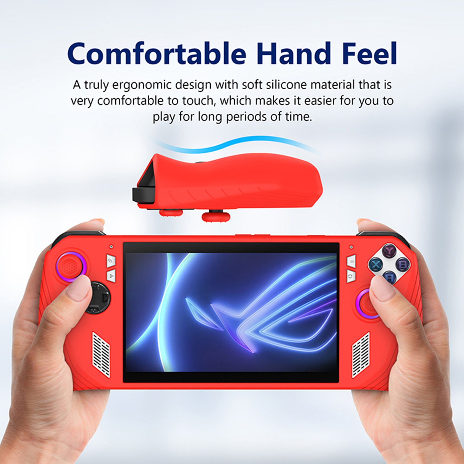 Đầy đủ bọc Silicone bảo vệ Bìa phụ kiện + Nút mũ cho ASUS ROG Ally Máy chơi game cầm tay