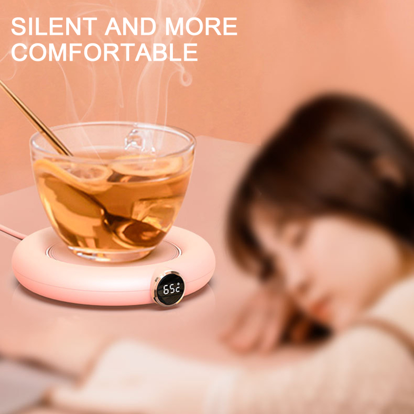 Bộ hâm nóng cốc USB Mini Xách Tay cốc cà phê Sưởi Ấm Coaster Thông Minh Màn hình hiển thị kỹ thuật số Tĩnh Nhiệt Điều Chỉnh Thời Gian Nóng Cho Trà Sữa