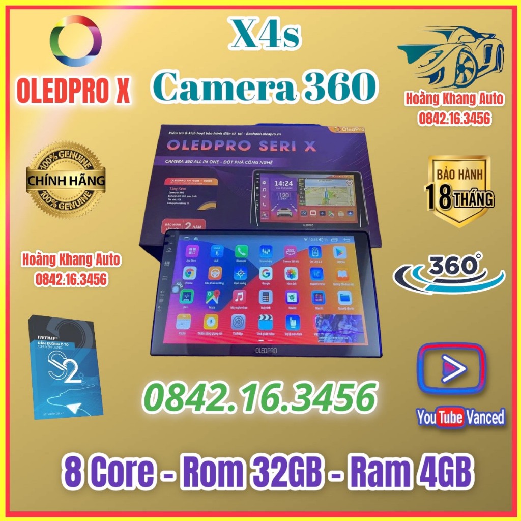 Màn hình Android OLED C8 New + C8s New + X4 + X4s Camera 360 - Ram 4Gb - Rom 32gb - Chíp 8 nhân   -