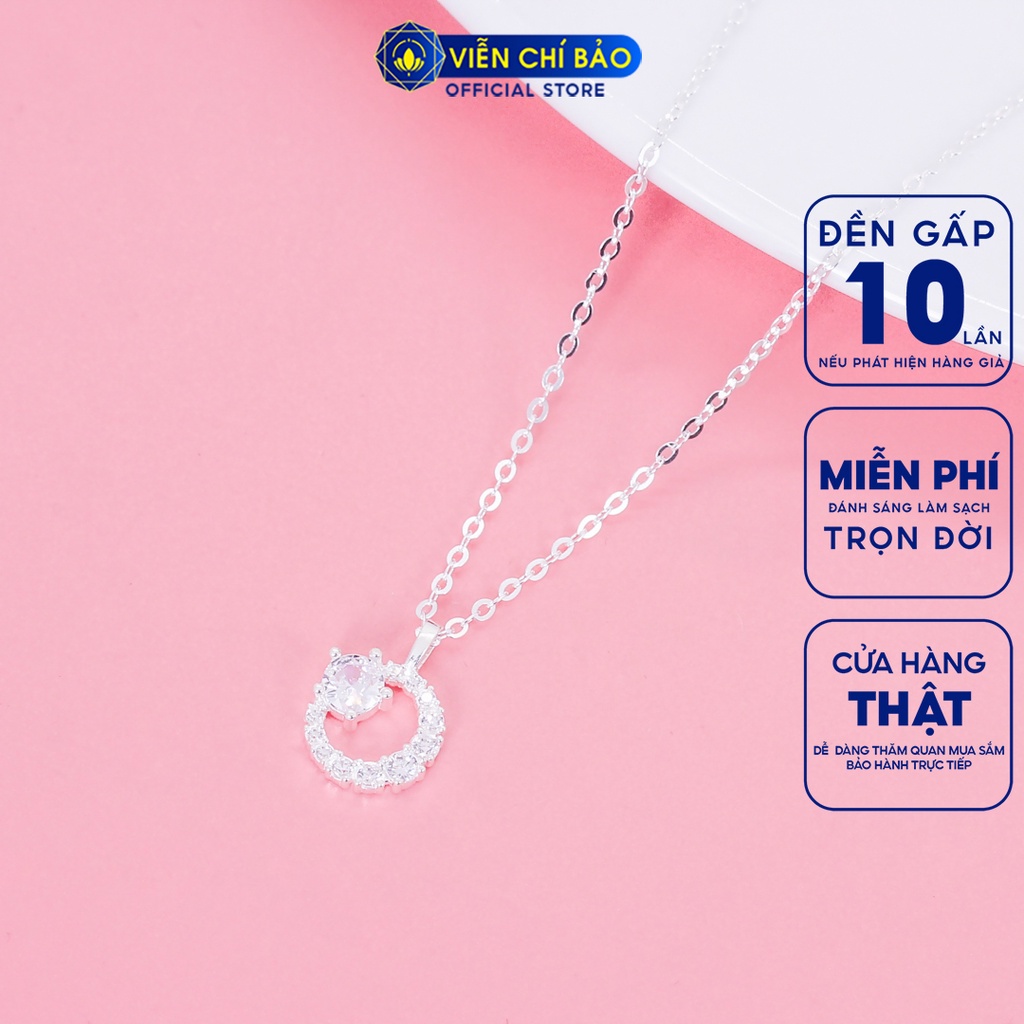 Dây chuyền bạc nữ Mặt trăng khuyết đính đá chất liệu bạc 925 thời trang phụ kiện trang sức nữ Viễn Chí Bảo D400139x