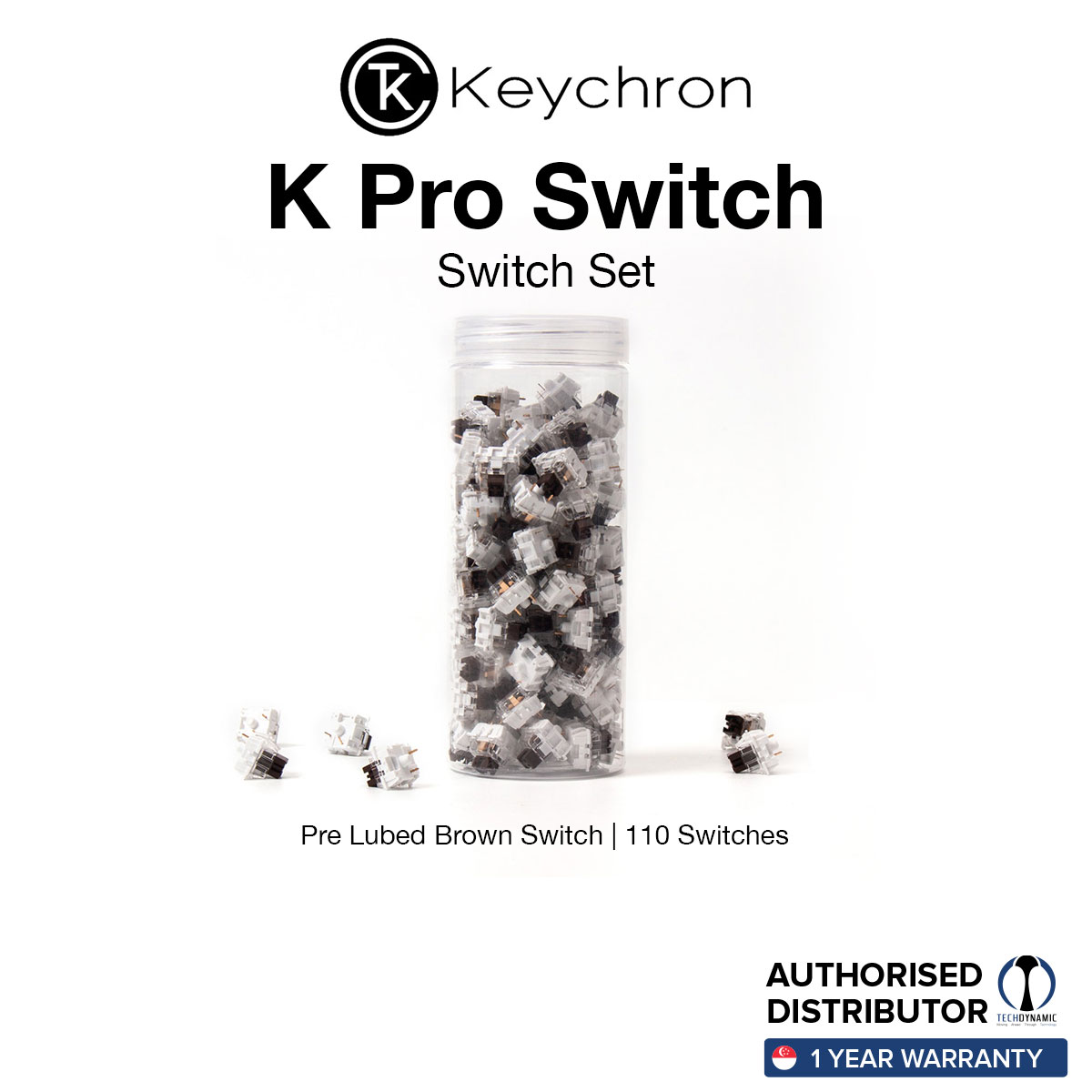 Keychron K Pro Pre Lubed Switch for Mechanical Keyboard, 110 pcs in 6