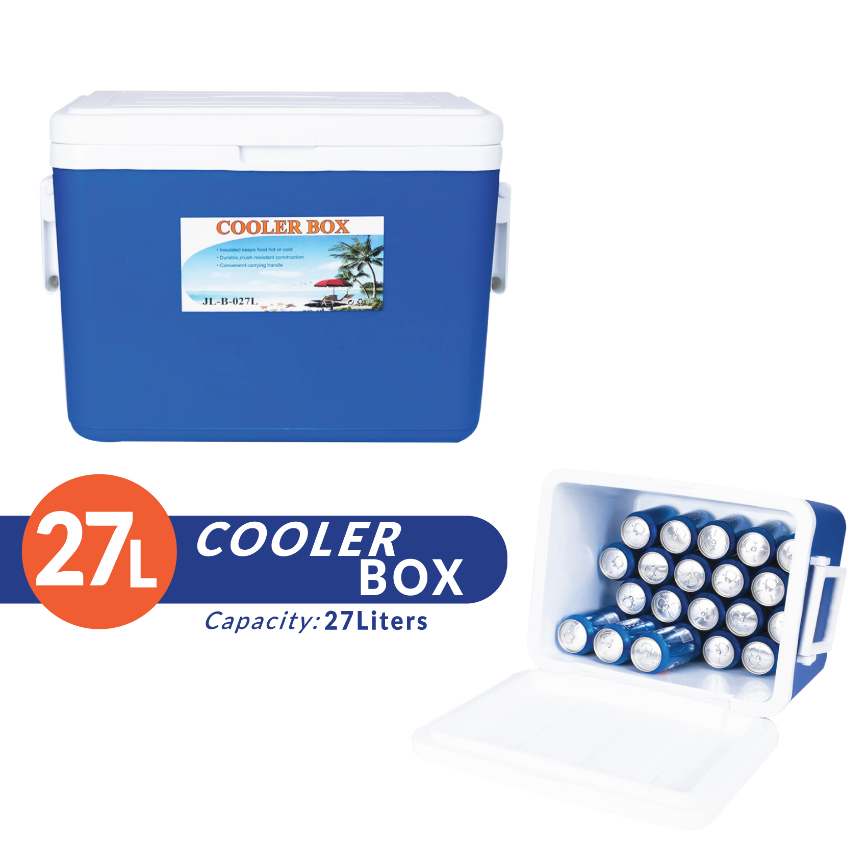 Big Cooler Ice Box 27L 45L Heavy Duty Storage Portable Cold Box Icebox