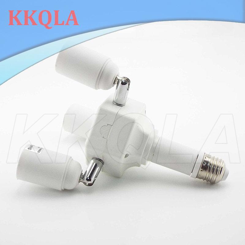 QKKQLA Adjustable E27 To 4 E27 Bulbs Base Splitter Socket Led Lamp Base Light Holder Adapter Converter 4 Heads For Led Light