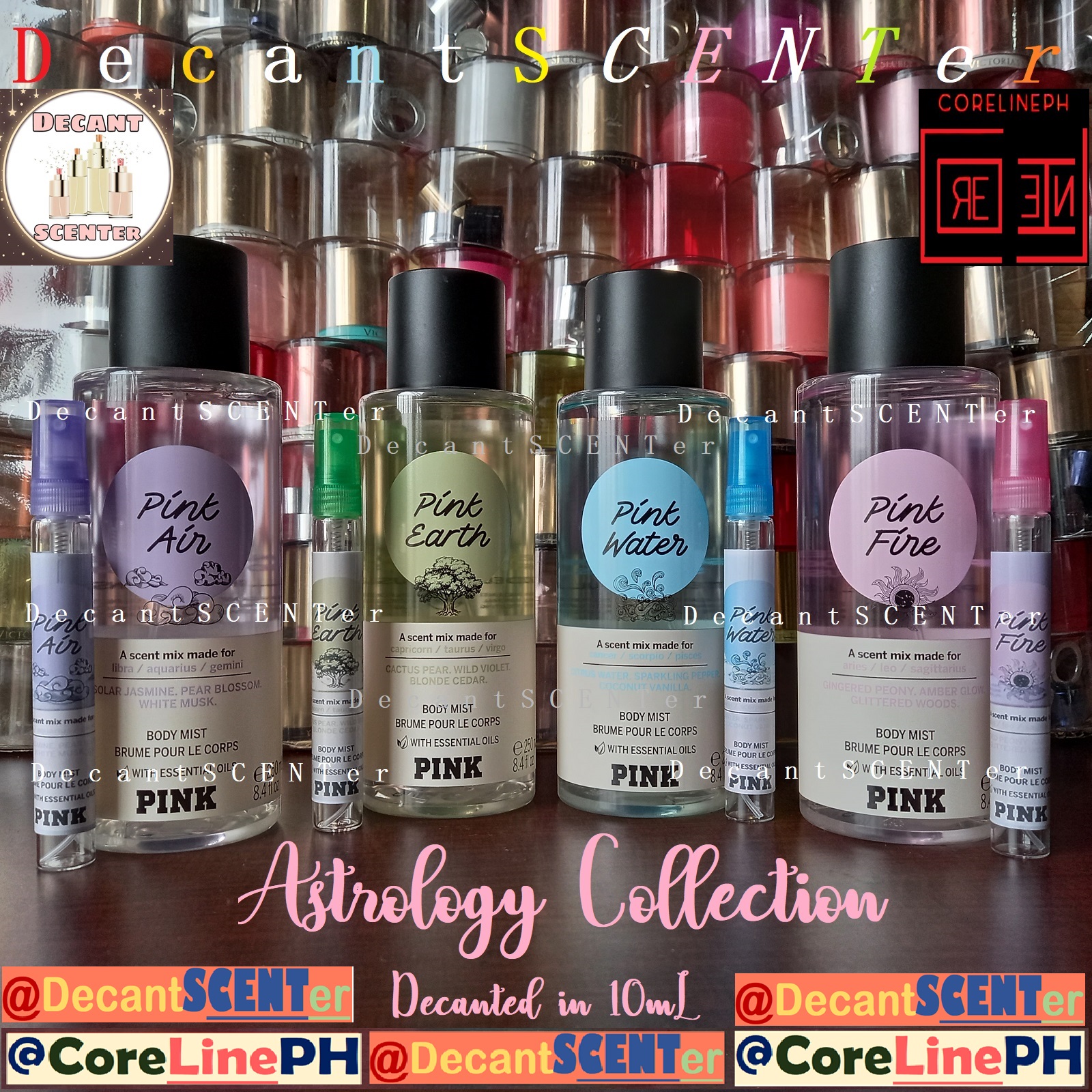 Pink AIR Astrology Victoria's Secret Fragrance Mist in Travel Size