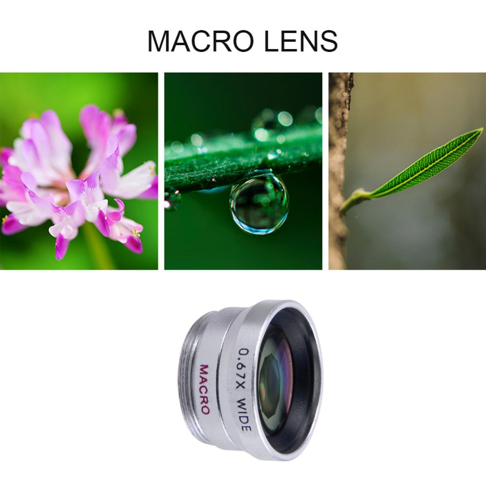 Ống kính mắt cá 3 trong 1 + Góc rộng + Bộ Ống kính máy ảnh Macro cho điện thoại