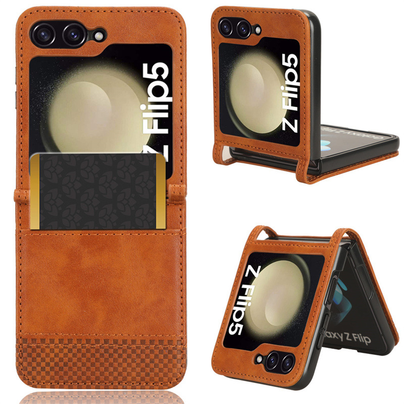 For Samsung Galaxy Z Flip 7 Phone case Leather Card Slot Holder Snap-on Hybrid PC+TPU Full Protection For Samsung Galaxy Z Flip7 FE Cover casing HP. 