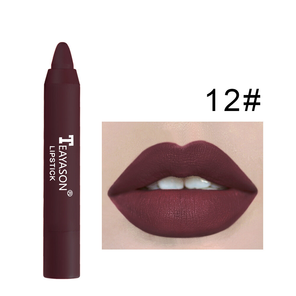 WOOLOVE 12 Colors Matte Velvet Lipstick Non-stick Cup Delicate Smooth Waterproof No Fading Long Lasting Lipstick Lip Makeup