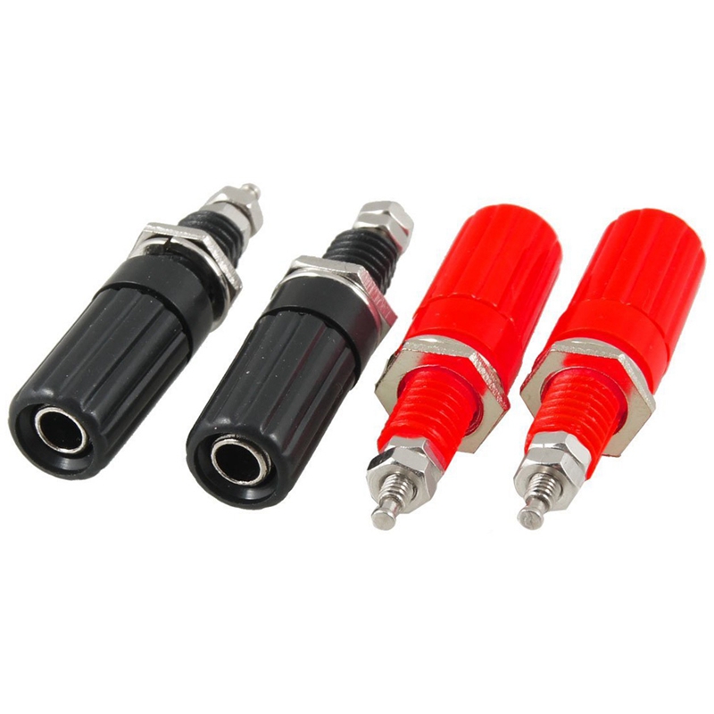 4 Pcs Metal Body 4mm Female Banana Socket 7mm Thread Binding Post Terminals