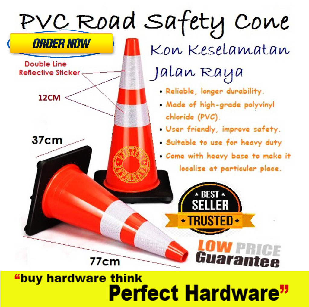 Double Line Heavy Duty Safety Cone Traffic Cone 30''/760mm Lazada