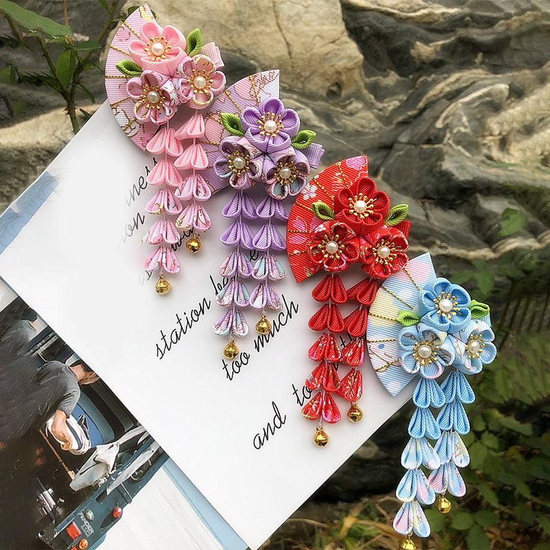 Japanese%20Kimono%20Fabric%20Flower%20Folding%20Fan%20Children%20Hair%20Accessories%20Clip%20Tassel%20Headwear%20Headdress%20Barrette%20CHAINI%20-%20Image%202
