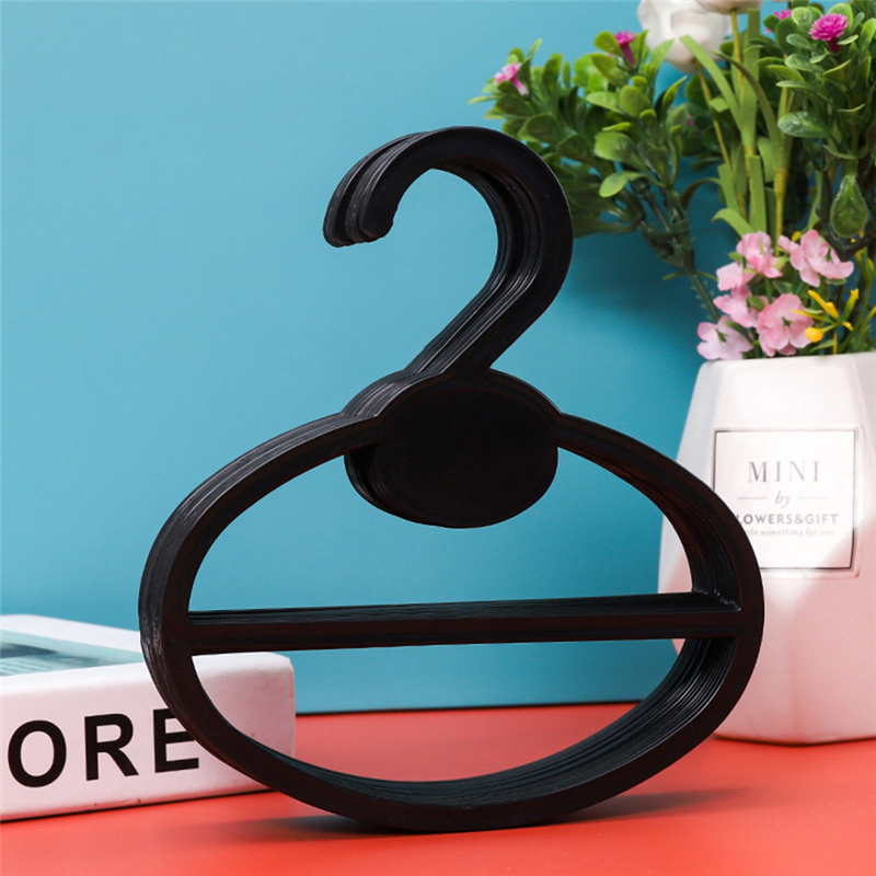 1/5PCS Multi-Purpose Oval Anti-slip Plastic Clothes Hanger Closet Space Saving Shawl Scarf Display Slots Holder