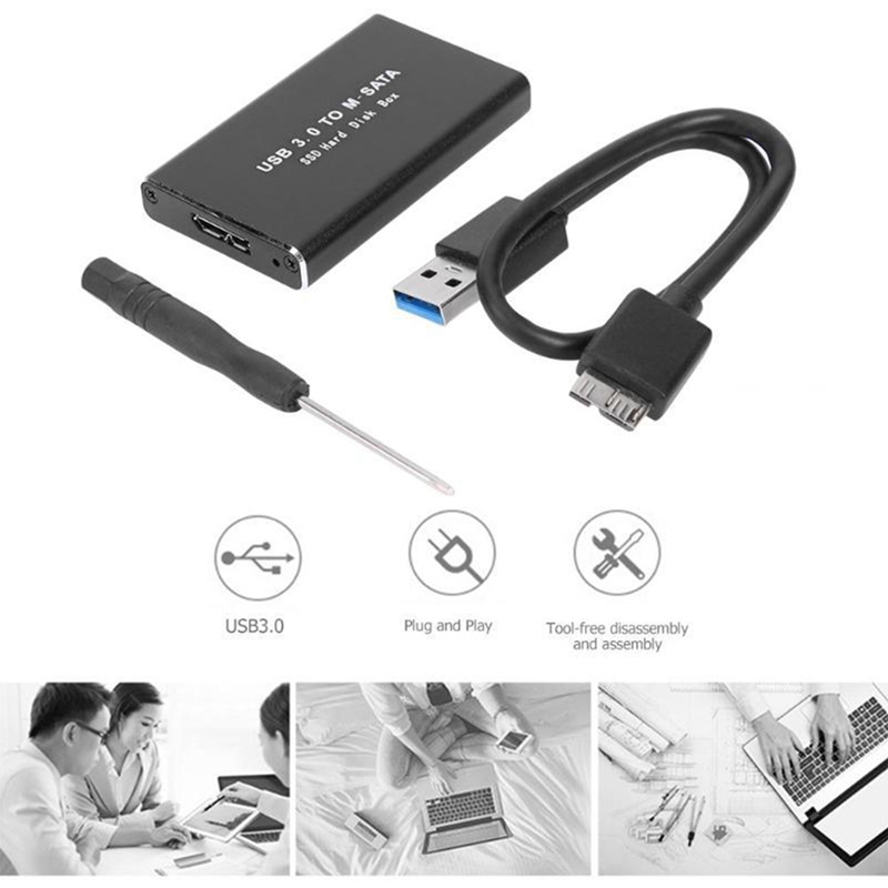 MSATA to USB 3.0 SSD Disk Box for 30x50mm 30x30mm MSATA SSD