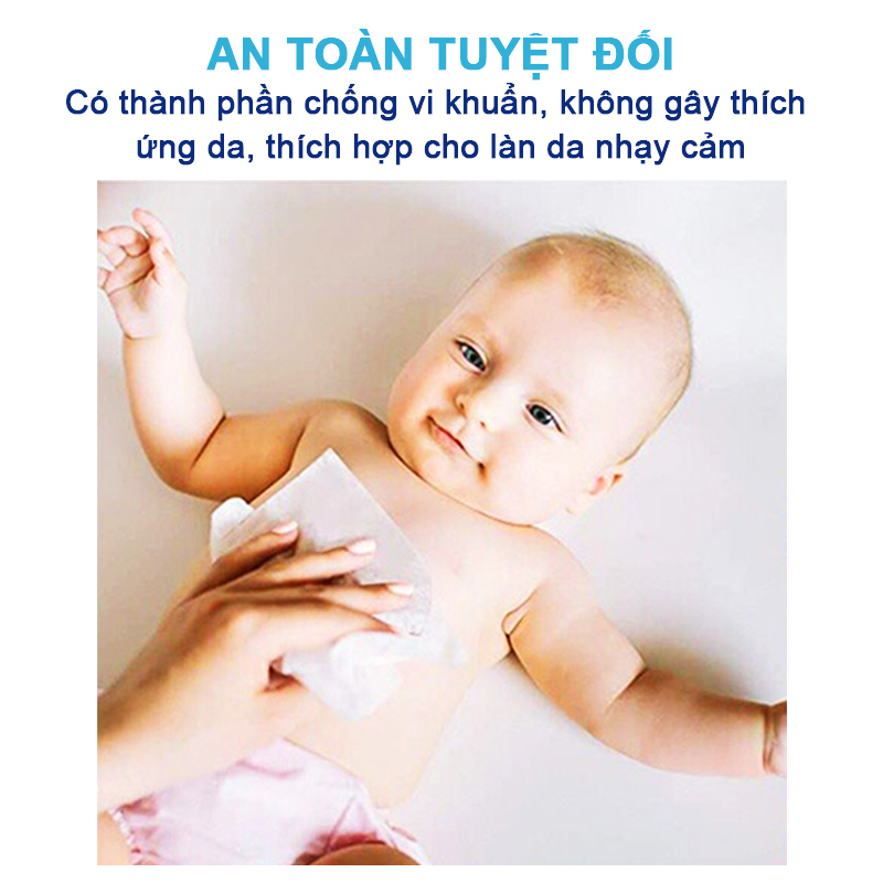Khăn giấy ướt không mùi, Khăn ướt cho bé Likado chính hãng mềm mịn an toàn cho bé (hộp 100 miếng) Baby-S – SKH010