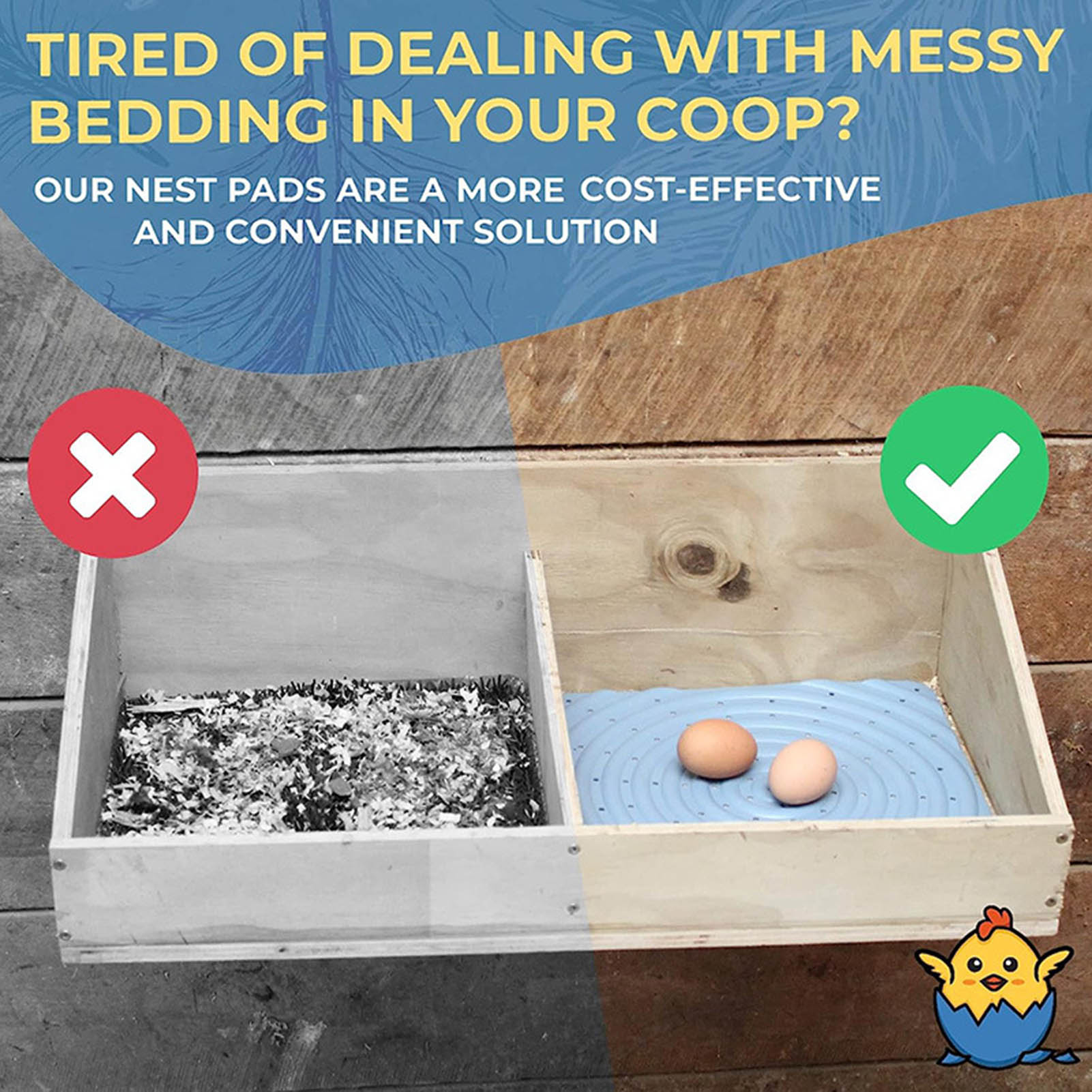 Air Circulation Chicken Mat Crack-proof Chicken Mat Comfortable Bedding Easy to Clean Prevents Egg Cracking Ideal for Buyers.