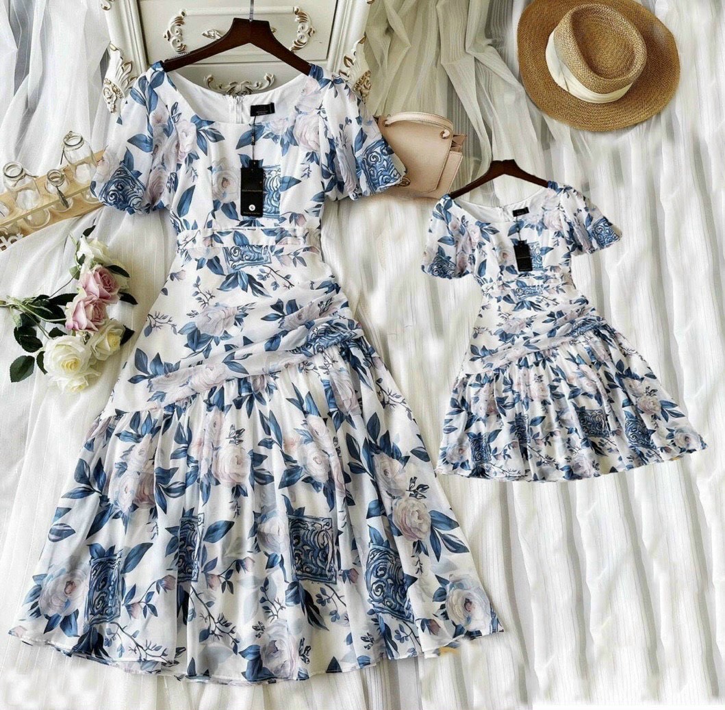 set đầm mẹ bé đẹp