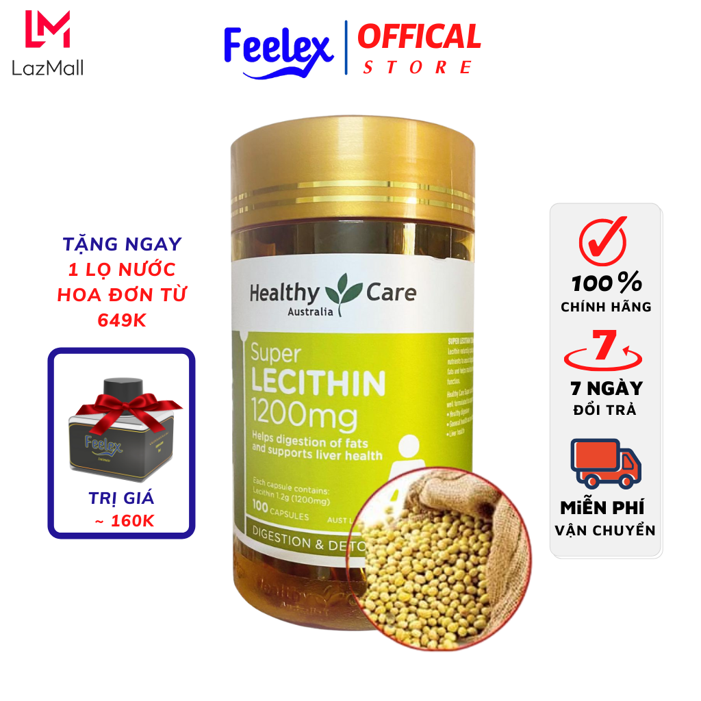 Tinh chất mầm đậu nành Healthy Care Super Lecithin 1200mg Feelex Store