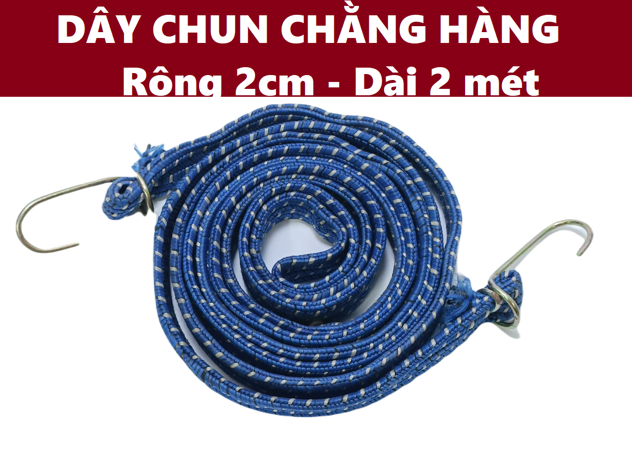Dây ràng, dây chun chằn hàng bản rộng 2cm - dài 2 mét