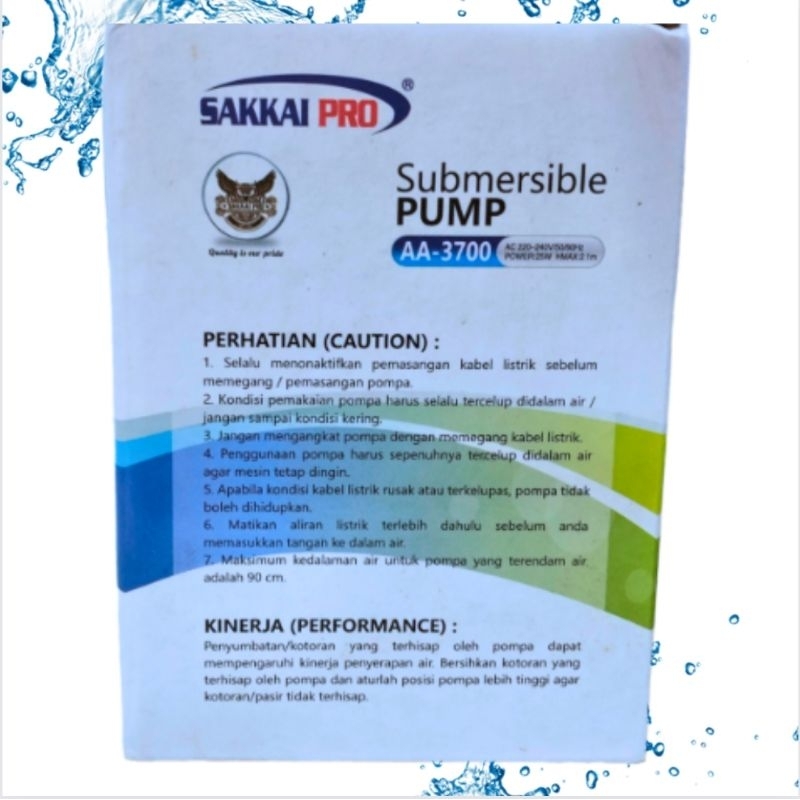 Pompa aquarium kolam SAKKAI PRO AA 3700 Submersible pump