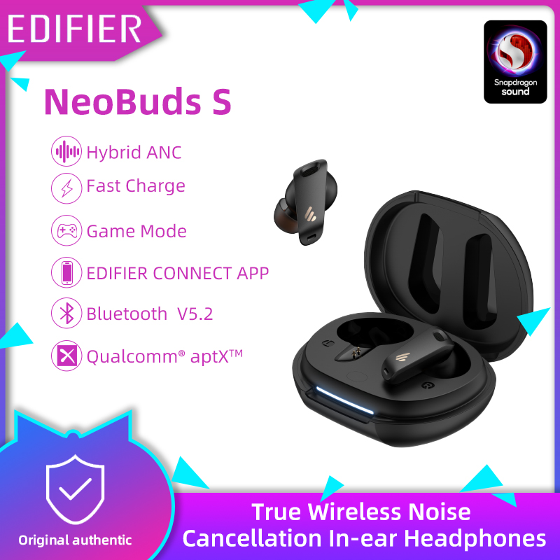 Tai nghe Edifier Neobuds S Bluetooth 5.2 Xịn Pin siêu trâu Khử tiếng ồn Micro hát karaoke Nhét tai không dây Gamming Headphone Sạc nhanh Hi-Res Qualcomm Aptx Audio Edifier APP