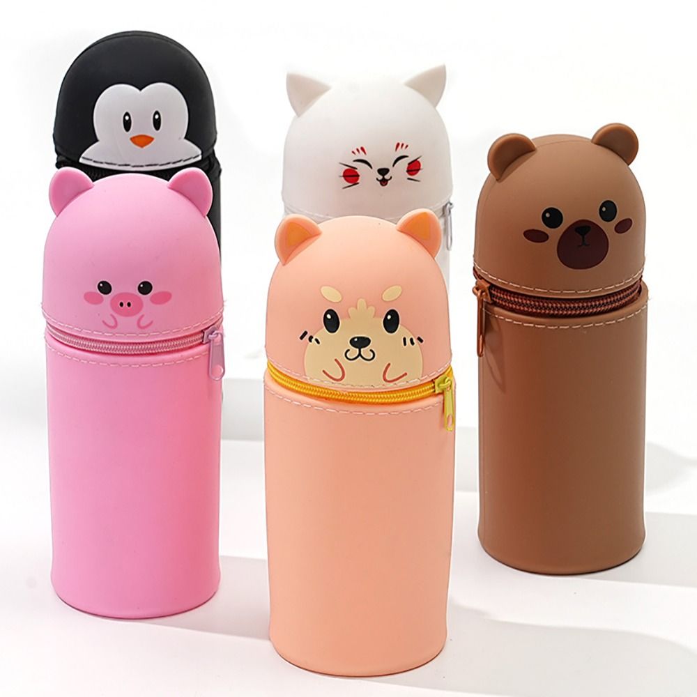 【Clearance Markdowns】 New Pencil Case Cartoon Desk Organizer Stationery Storage Bag Stationery With Zipper Animal Shape Pen Pouch.