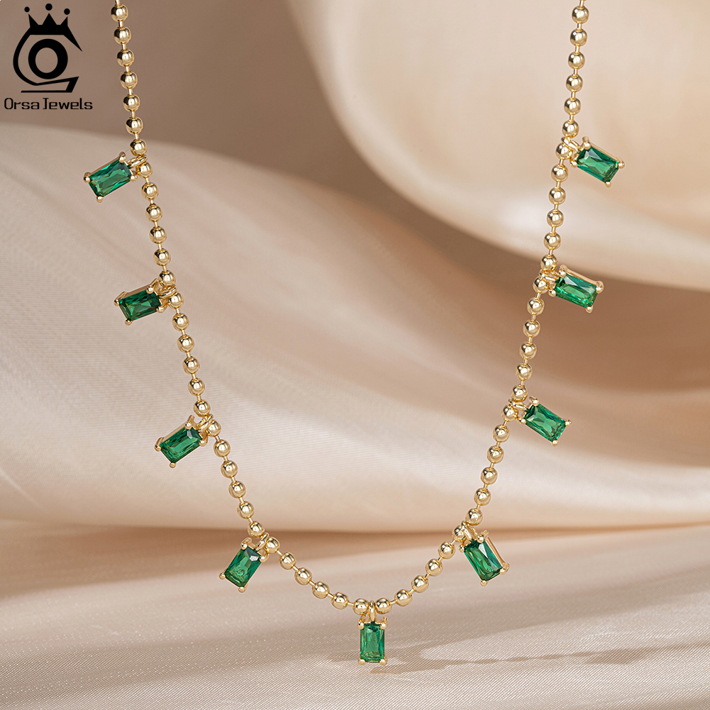 Yuanyan%20ORSA%20JEWELS%20925%20Sterling%20Silver%20Multiple%20Emerald%20Cut%20CZ%20Link%20Chain%20Necklace%20Stackable%20Fashion%20Pendant%20for%20Women%20Jewelry%20EQN55%20-%20Image%202