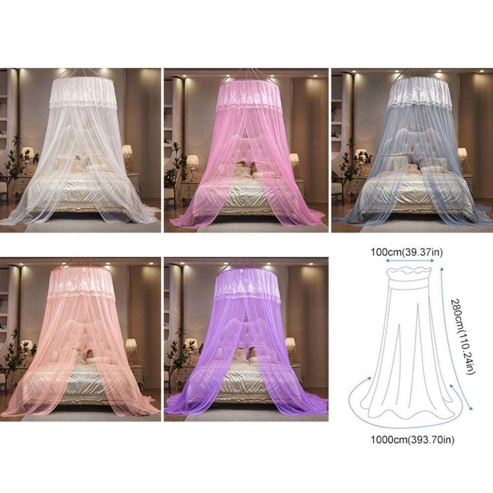 Universal Lace Hanging Princess Mosquito Net Fine Mesh Reusable Dome ...