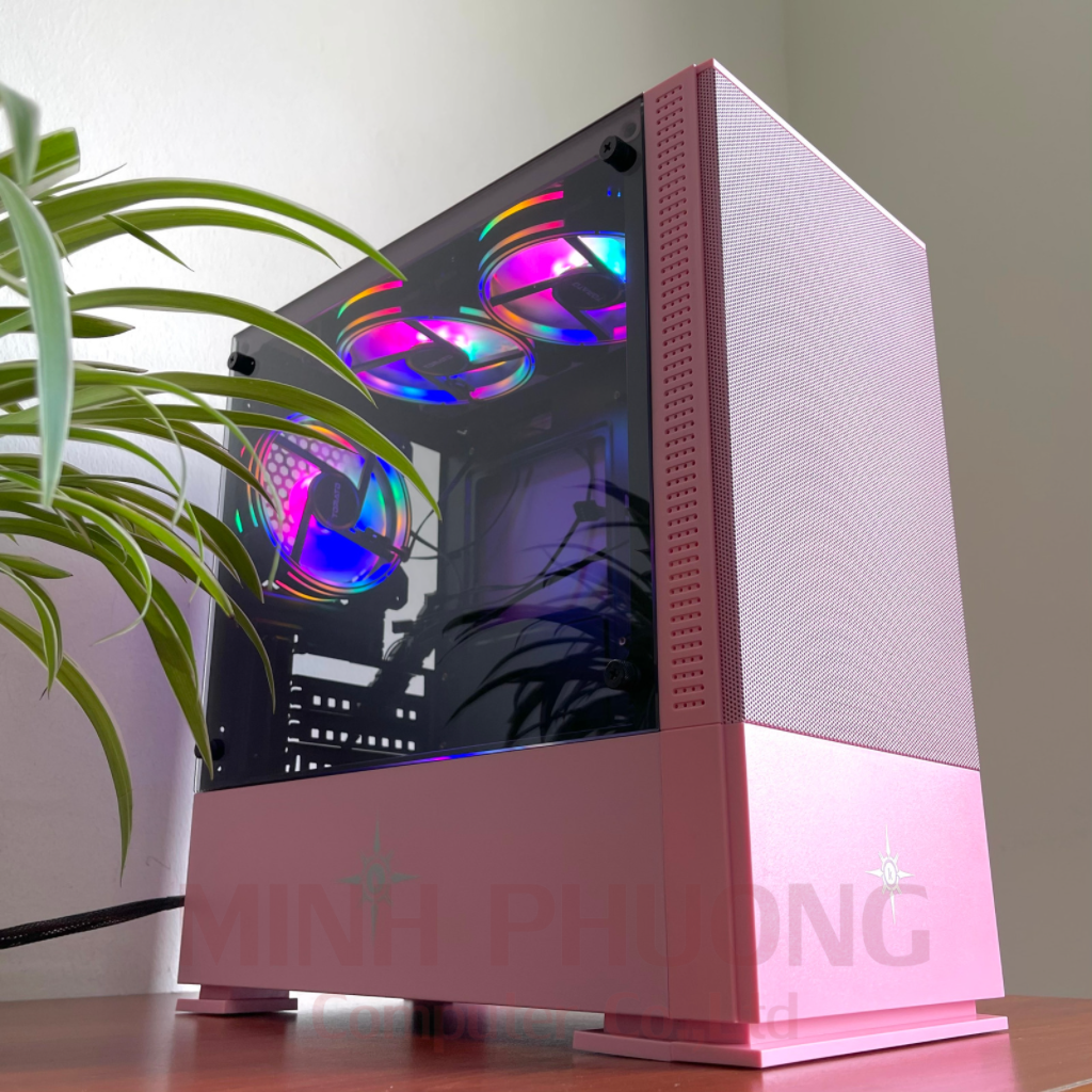 Vỏ Case Máy Tính KENOO ESPORT G562 M-ATX (Hồng)