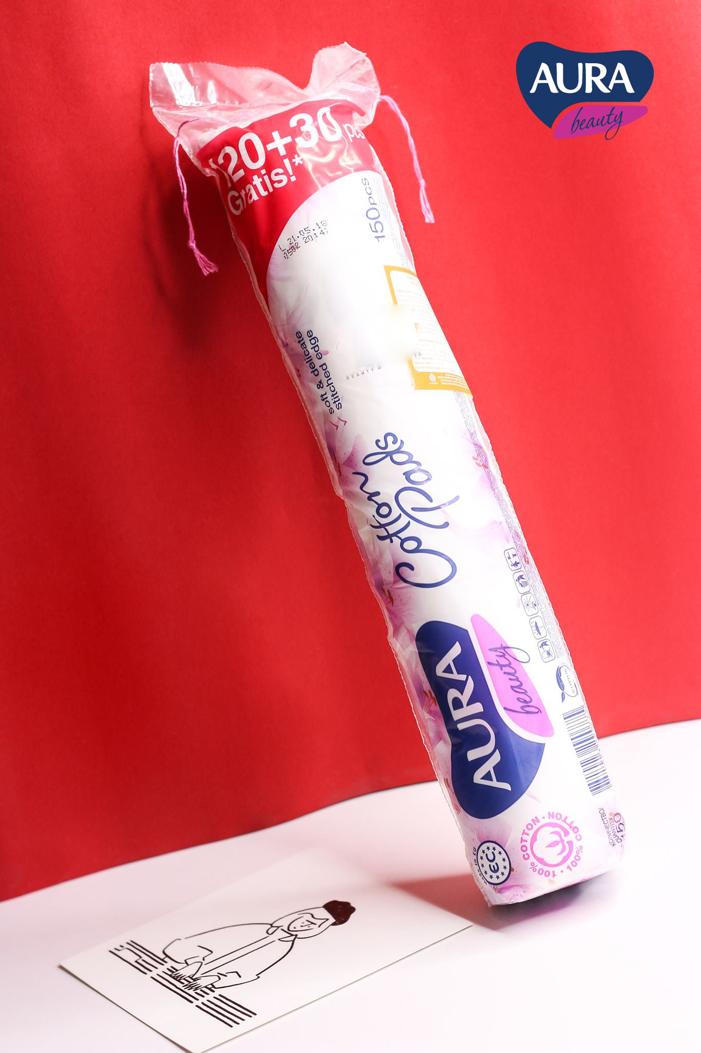 Combo 3 Bông tẩy trang Aura 150 miếng