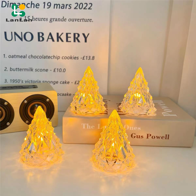 Led Iceberg Ambiance Lights Built-in Button Battery Eye-Protection Crystal Mini Christmas Tree Light