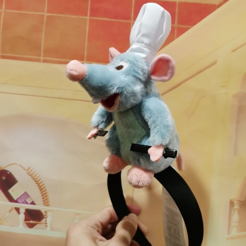 WCYC Phụ kiện tóc Băng đô ratatouille Chuột hoạt hình Hoạt hình Băng đô búp bê vải nhung lông Dễ thương Kẹp tóc vành rộng Cô Gái
