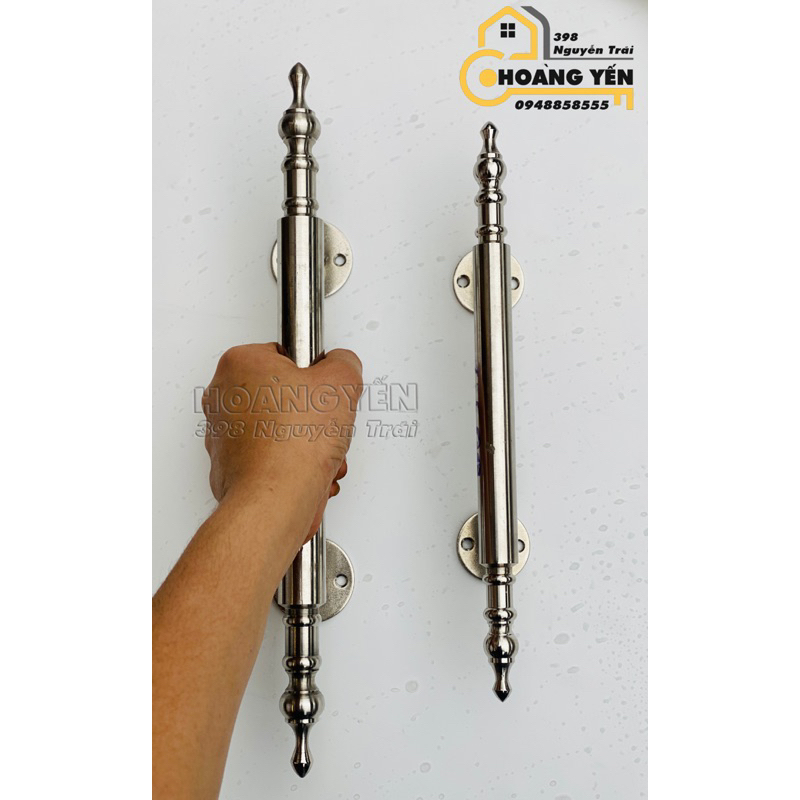 Tay nắm cửa inox, tay nắm cổng, tay nắm cửa nhựa, nhôm kính inox đặc chuẩn 304 không gỉ 20, 27, 33cm