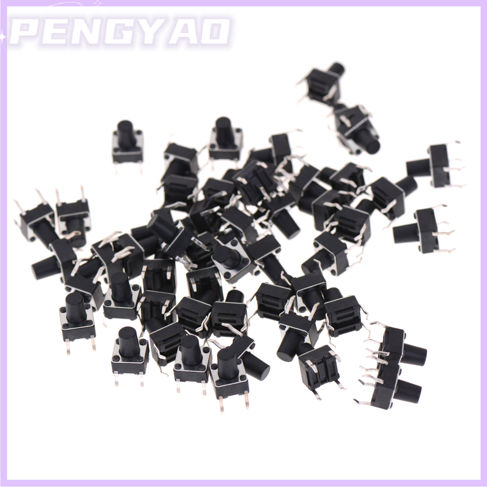 50 cái công tắc nút nhấn xúc giác 68mm công tắc vi mô 4 chân