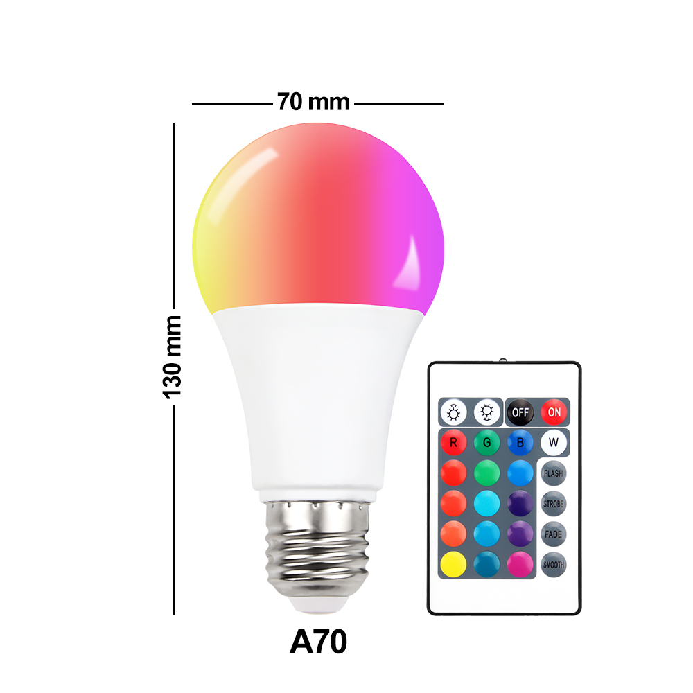 Bóng Đèn RGB Bóng Đèn Thông Minh Nhiều Màu LED RGBW E27 Bóng Đèn Ma Thuật Led 7W 12W 15W Có Điều Khiển Từ Xa AC85-265V