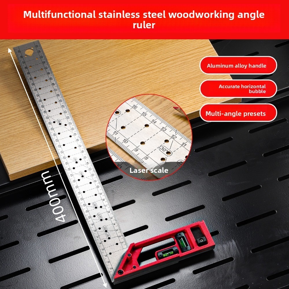 Angular Precision Ruler Multi-functional Quick-positioning Woodworking Angle Ruler L-shaped ...