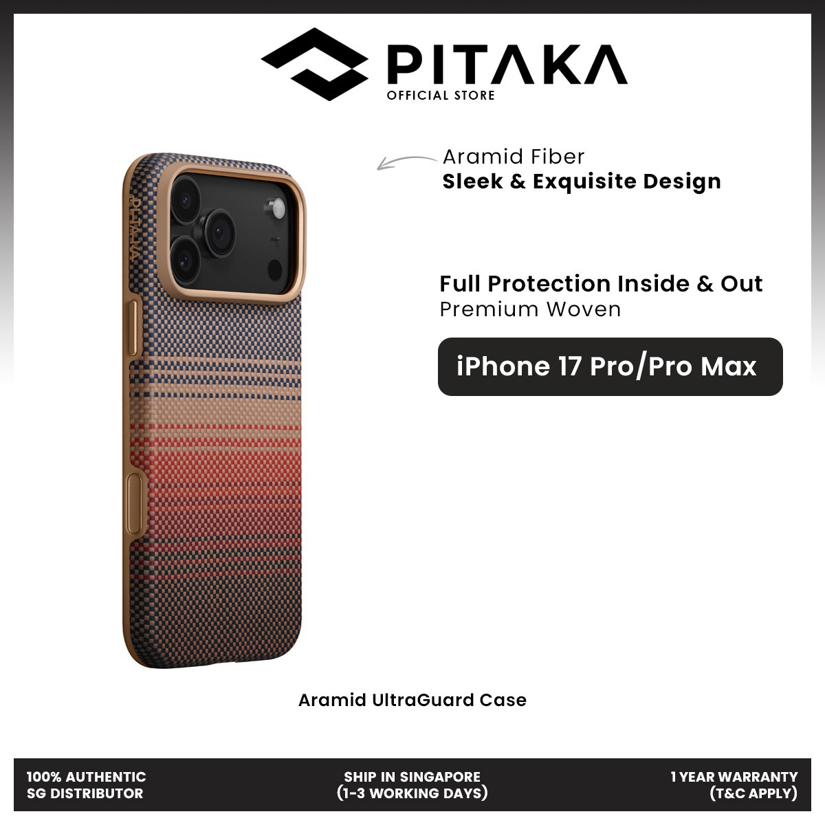 PITAKA Aramid UltraGuard Case for iPhone 17 Pro/ 17 Pro Max