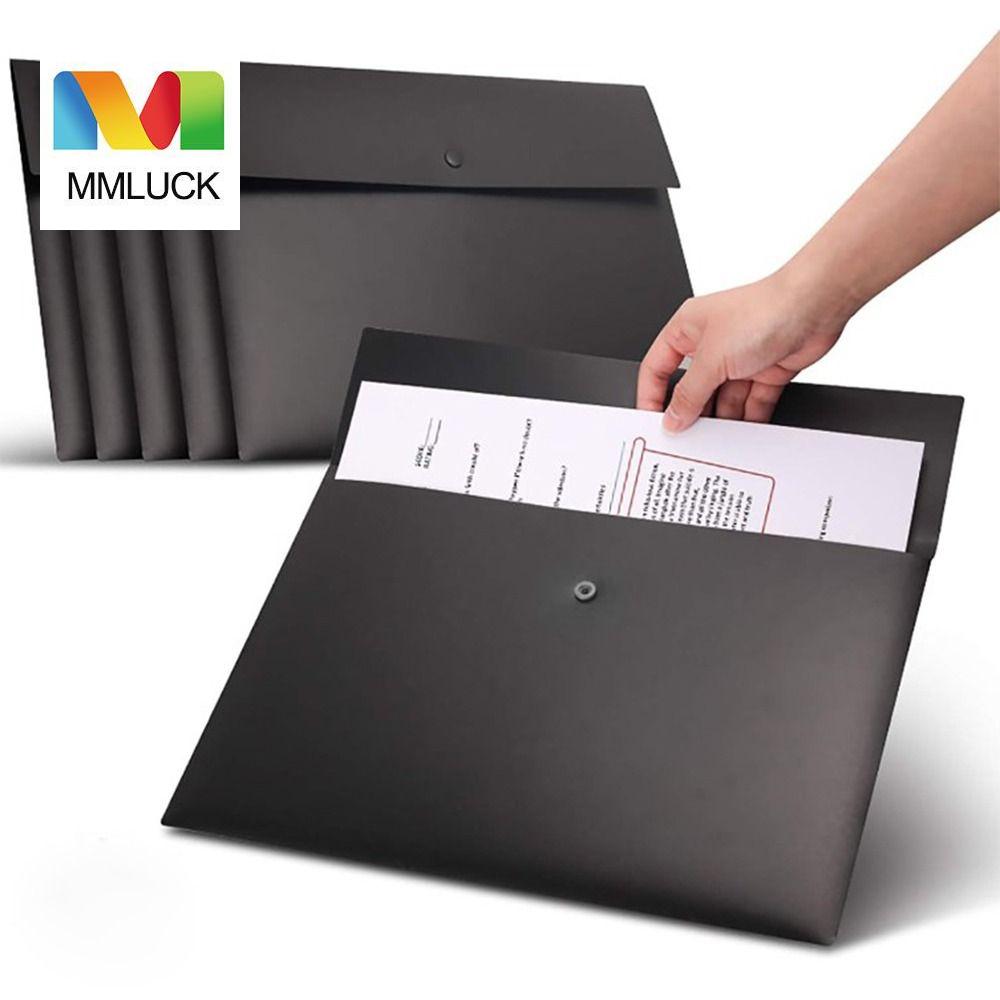 MMLUCK 1pc A4/A5 With Snap Button Closure File Folders Pouch Cosmetic Makeup Bags Document Organiser Folder Archive Folder File School Office Supplies
